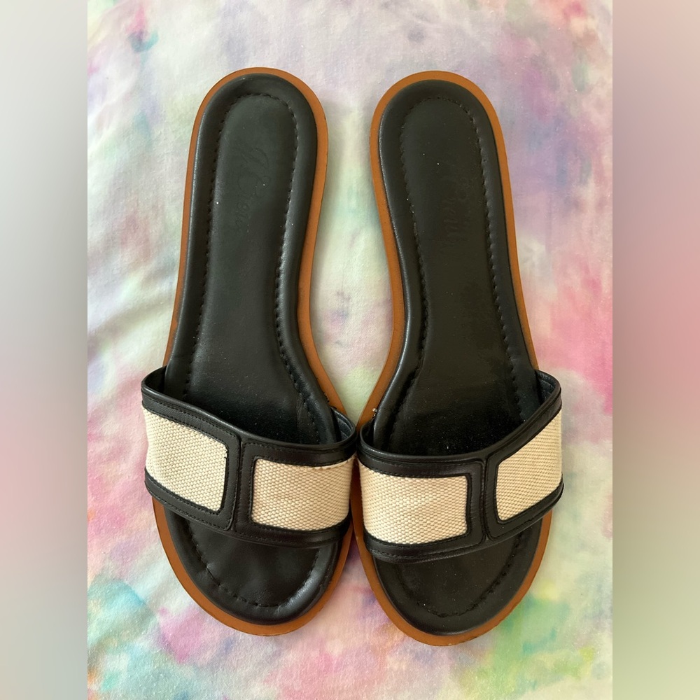 j crew | woven raffia summer slide sandals | size 9.5